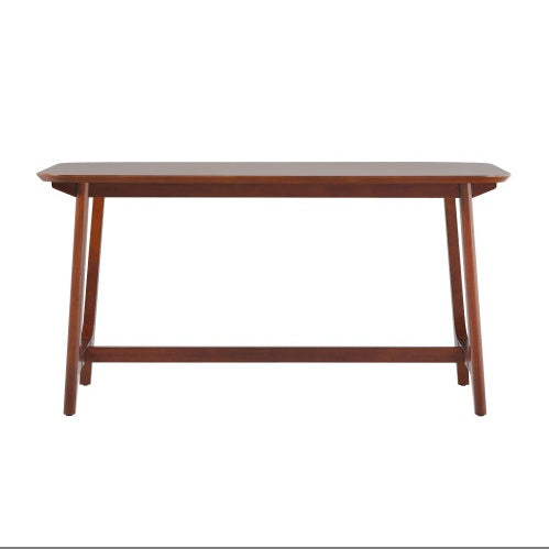 Mid-Century Modern Dining Table With Trestle Base, Walnut Veneer