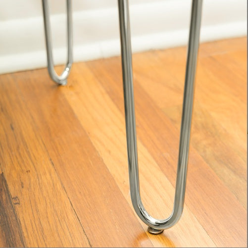Mid-Century Modern Hairpin-Leg Computer Desk White