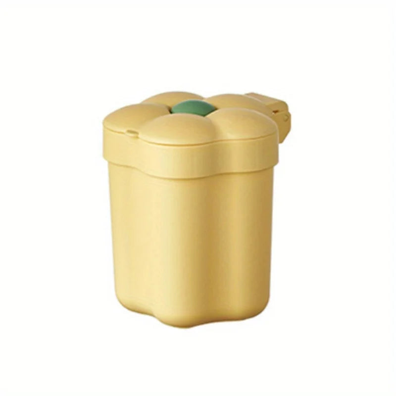 1pc Flower Shape Desktop Trash Can,Household Cute Mini Bins, Bedroom