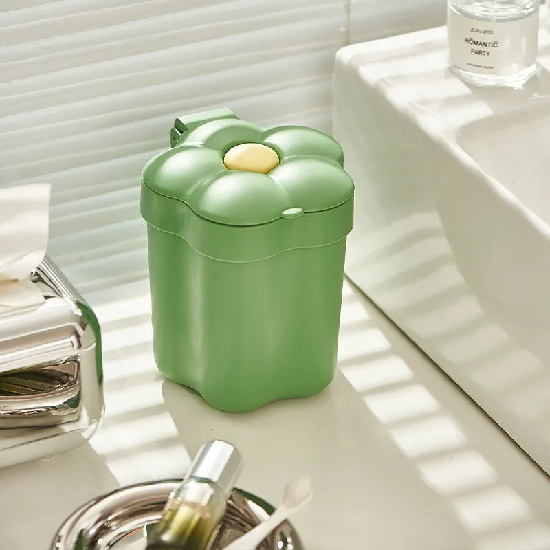1pc Flower Shape Desktop Trash Can,Household Cute Mini Bins, Bedroom